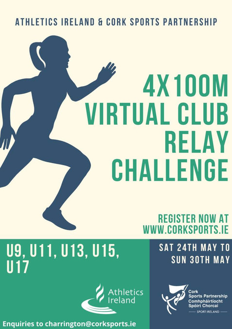 cork sports partnership 4x100m virtual club relay challenge may 2021