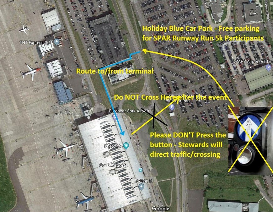 cork airport runway run pedestrian routeM