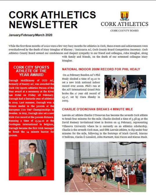 cork athletics newsletter no 3 jan mar 2020