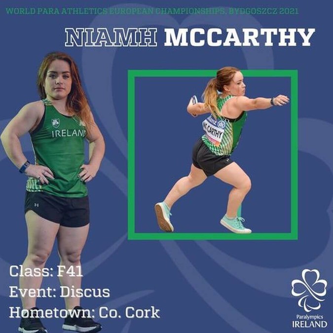 niamh mccarthy paralympics ireland may 2021