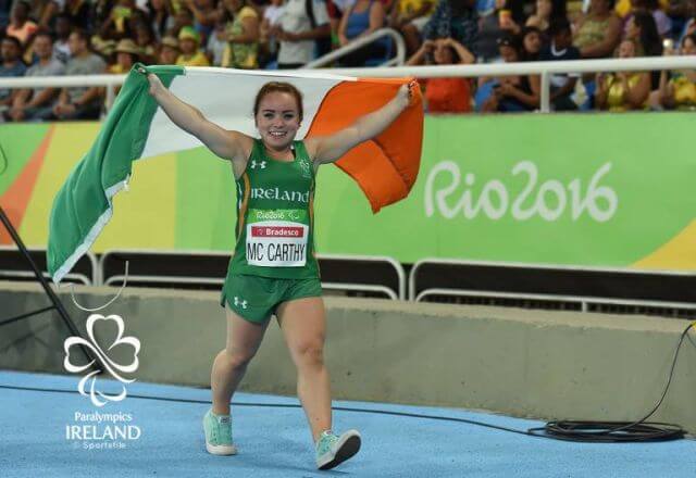 niamh mccarthy parathletics f41 world championships 2017 celebration