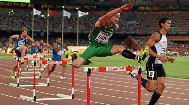 Thomas Barr competing in Beijing 2015