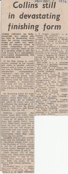 cork athletics county intermediate xc chps 1974