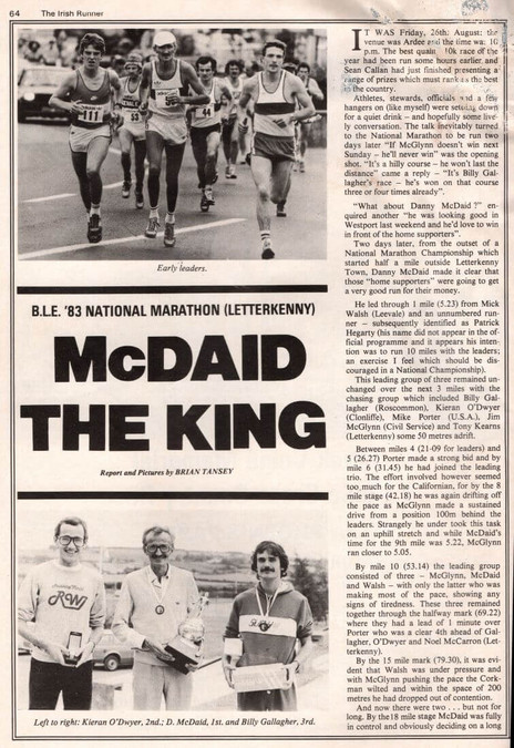 ble national marathon letterkenny 1983 p64a