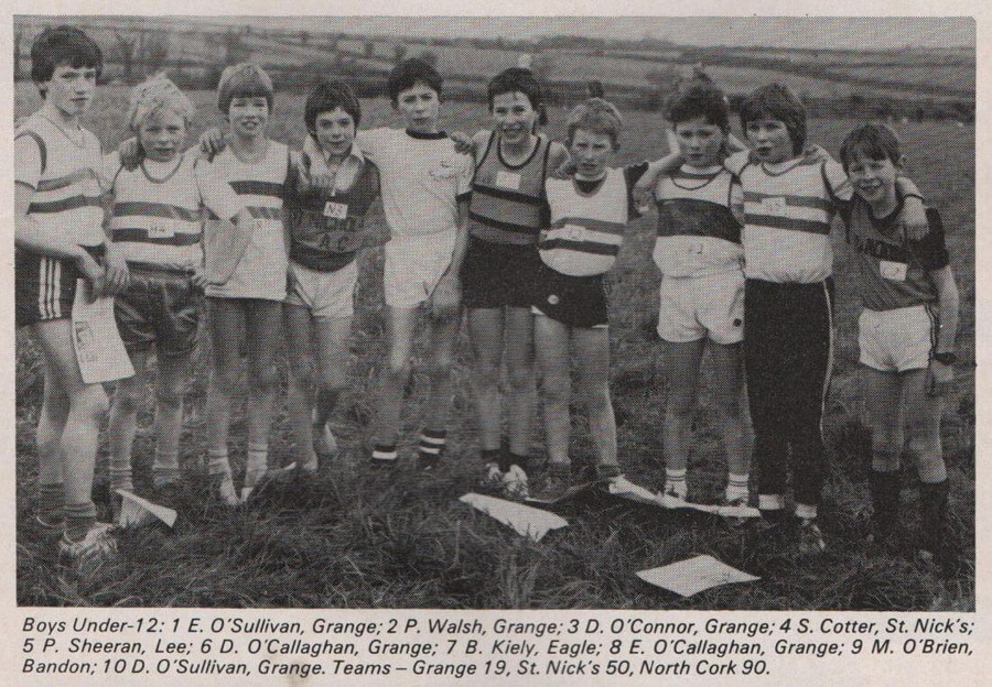 cork county bloe u 12 boys cross country championships 1985 first 10