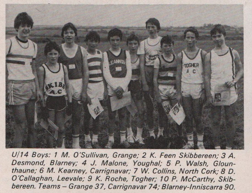 cork county bloe u 14 boys cross country championships 1985
