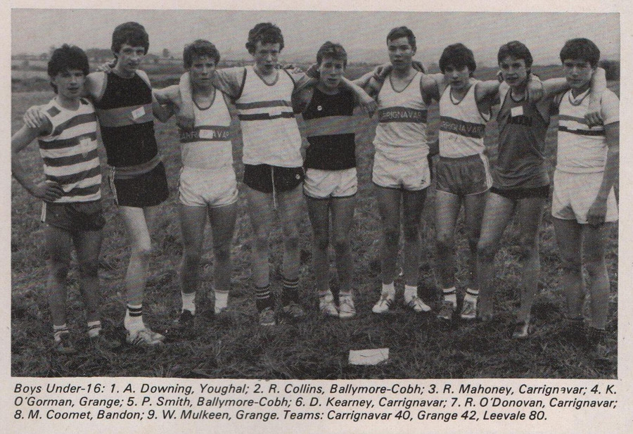 cork county bloe u 16 boys cross country championships 1985 first 8