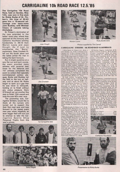 carrigaline striders 10k 1985 marathon magazine vol 23 no5 p45