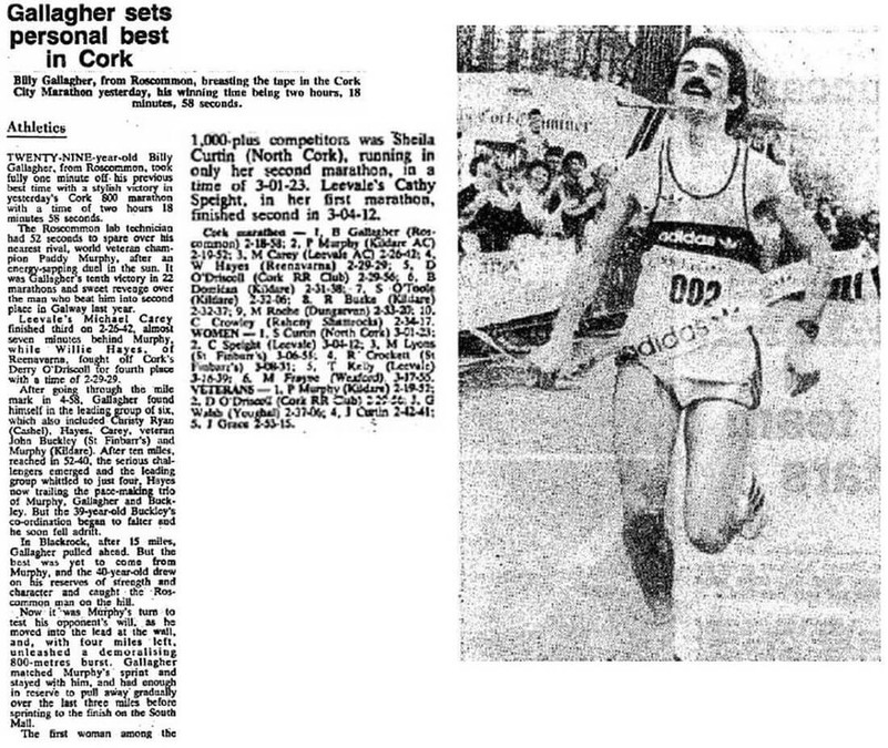 cork city marathon irish times report tuesday april 9th 1985