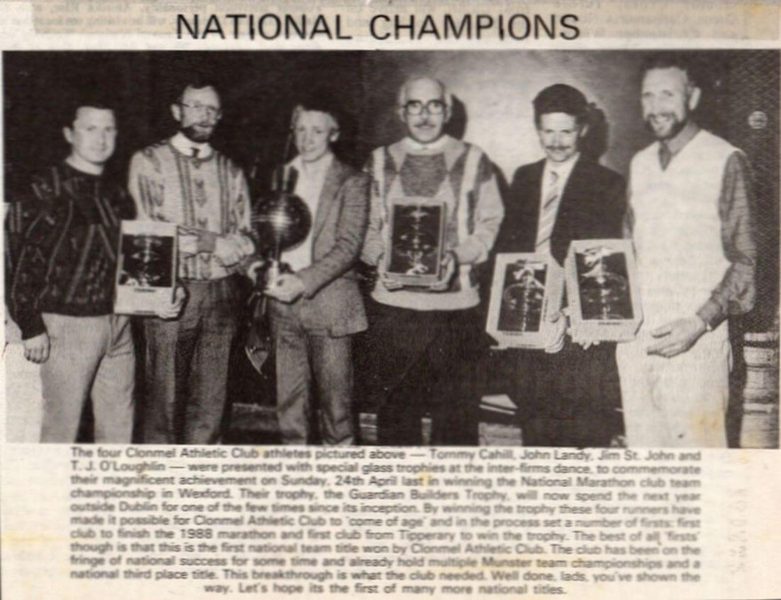 clonmel ac 1988 national marathon report a