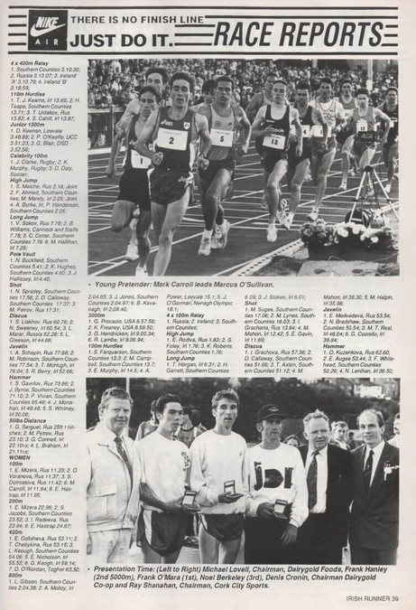 cork city sports irish runner aug 1993 vol 13 no 5 p38 39b