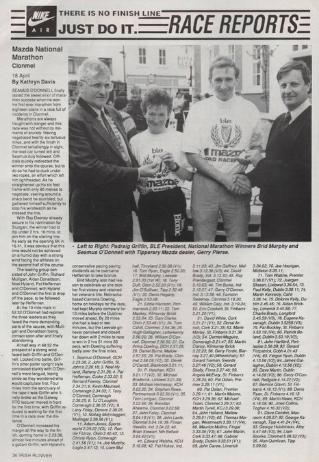 ble national marathon clonmel 1993 irish runner vol 13 no 4 p36