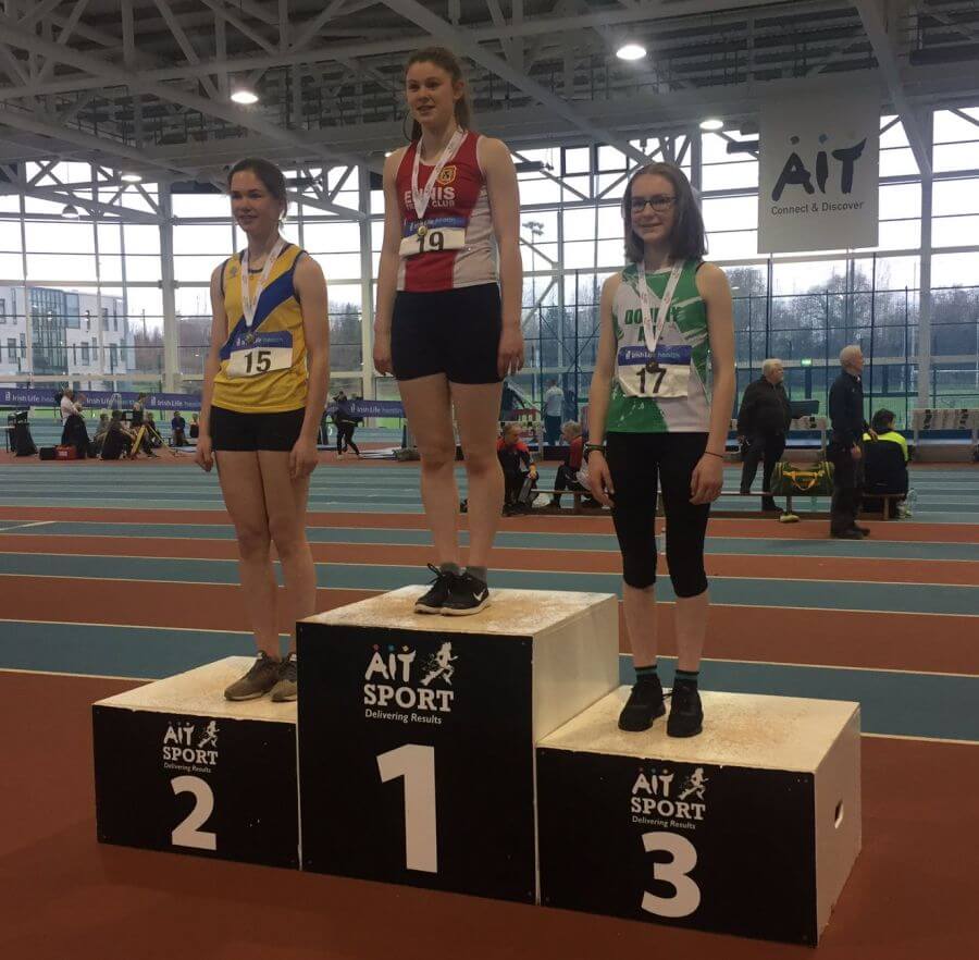 girls under 15 national indoor combined events podium 2019