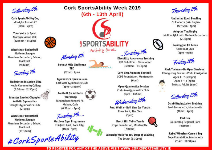 cork sportsability week schedule 2019