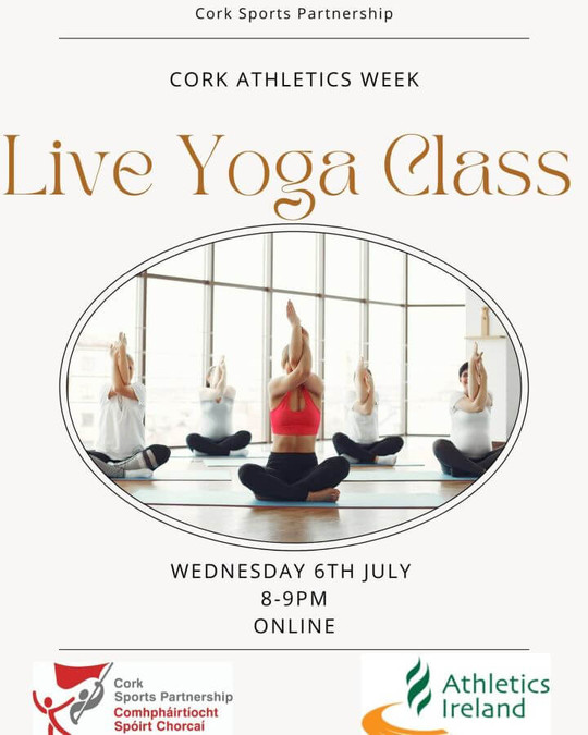 live yoga class cork sports partnership webinar july 2022
