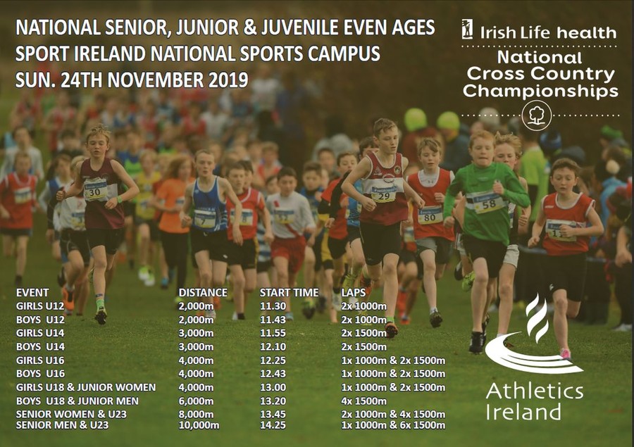 athletics ireland national senior junior juvenile xc chps nov 2019