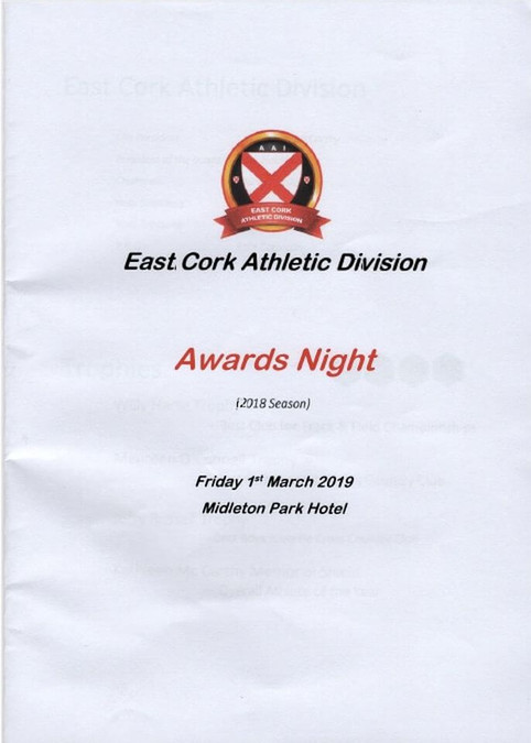 east cork athletics division awards booklet 2018