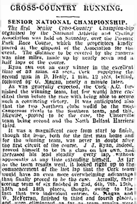irish times report national senior cross country championship 1924a