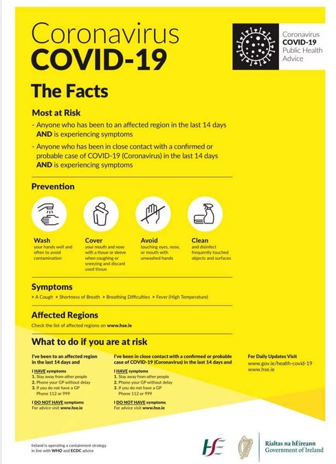 coronavirus covid 19 information sheet